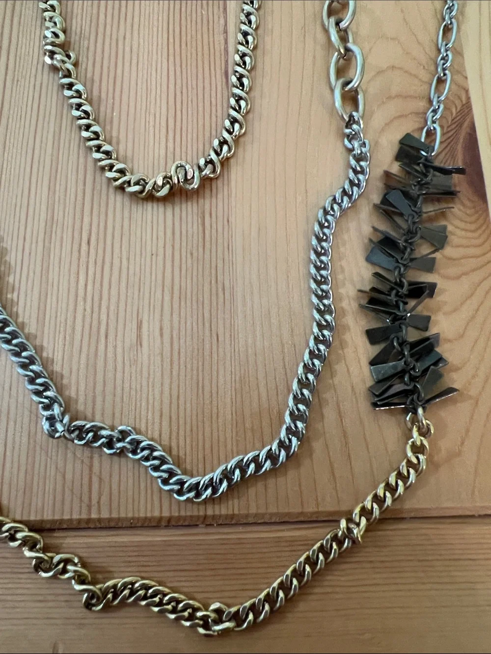 Banana Republic Mixed Metal Three Strand Necklace